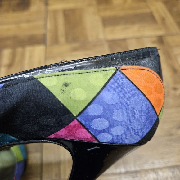 Vintage Life Stride Colorful Patchwork Heels 80s - Picture 10 of 14